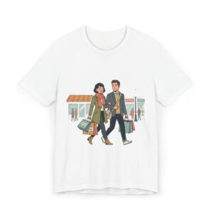 Couple Shopping Illustration T-Shirt