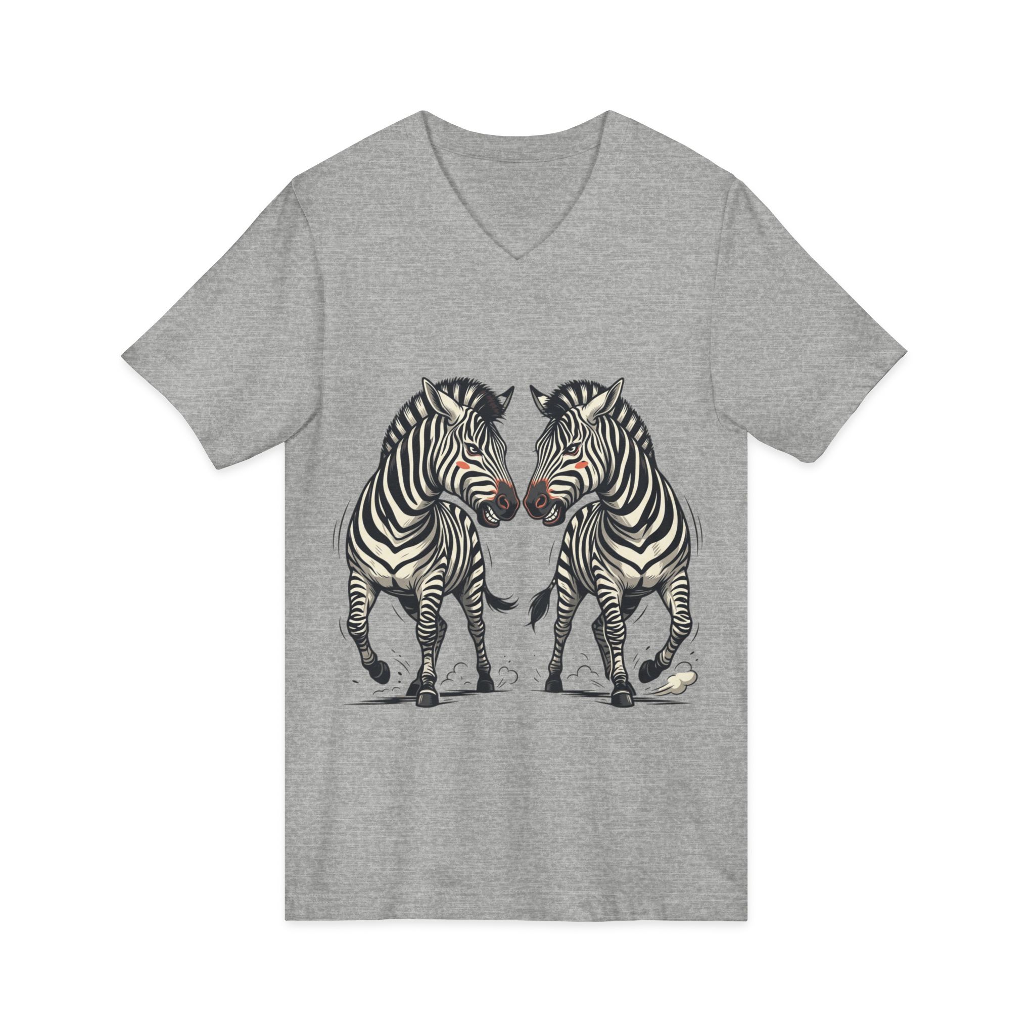 Zebra Pair V-Neck Tee — Matching Wild Zebra Illustration Shirt - Image 19