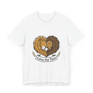 Lion Heart Couple T-Shirt — "Love for Two" Romantic Graphic Tee