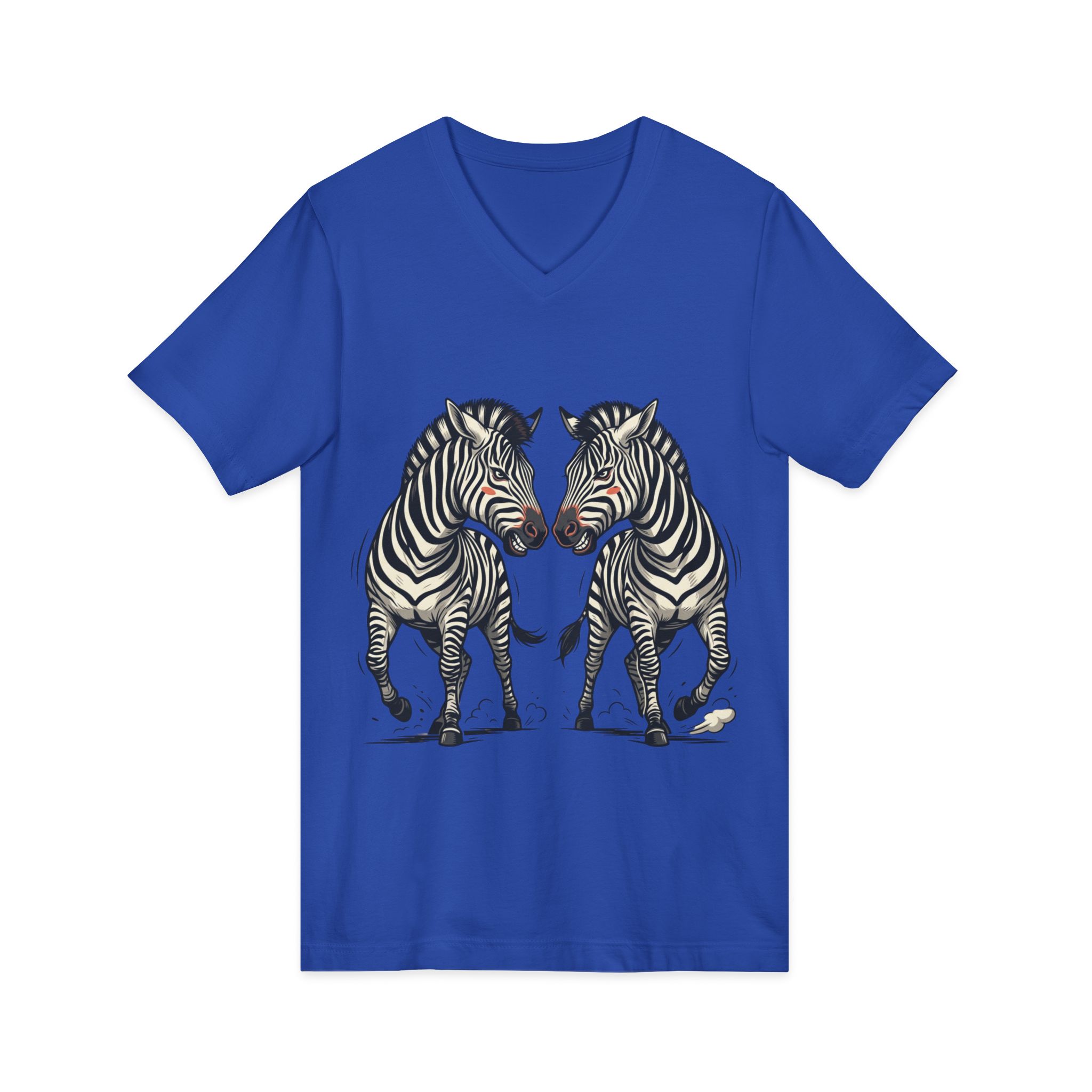 Zebra Pair V-Neck Tee — Matching Wild Zebra Illustration Shirt - Image 23