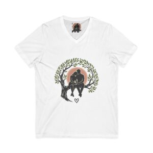 Romantic Tree Hug Couple V-Neck Tee